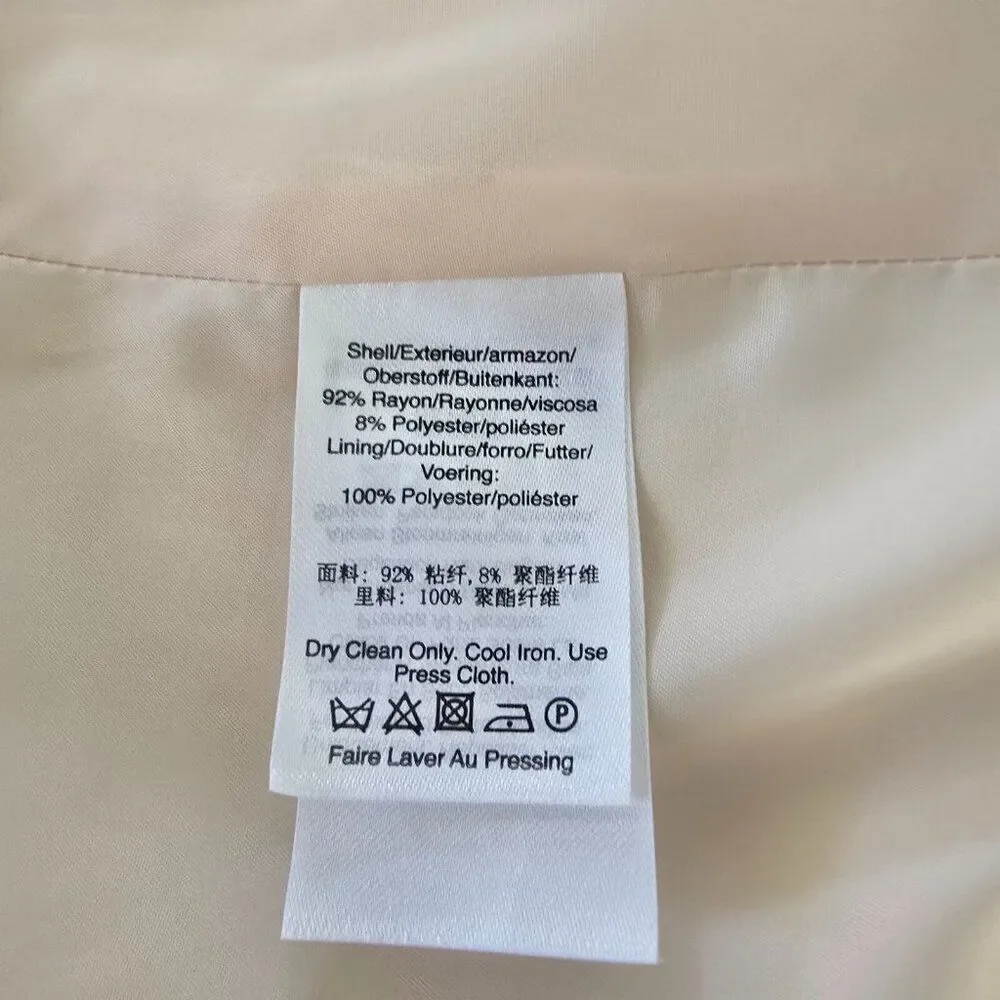DKNY Donna Karan Rushed Sleeve One Button Blazer Size 2 Beige Color